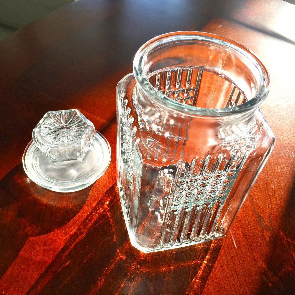 Koeze's Collectable Cut-Glass Apothecary Nut and Candy Jar - 9 1/2inch